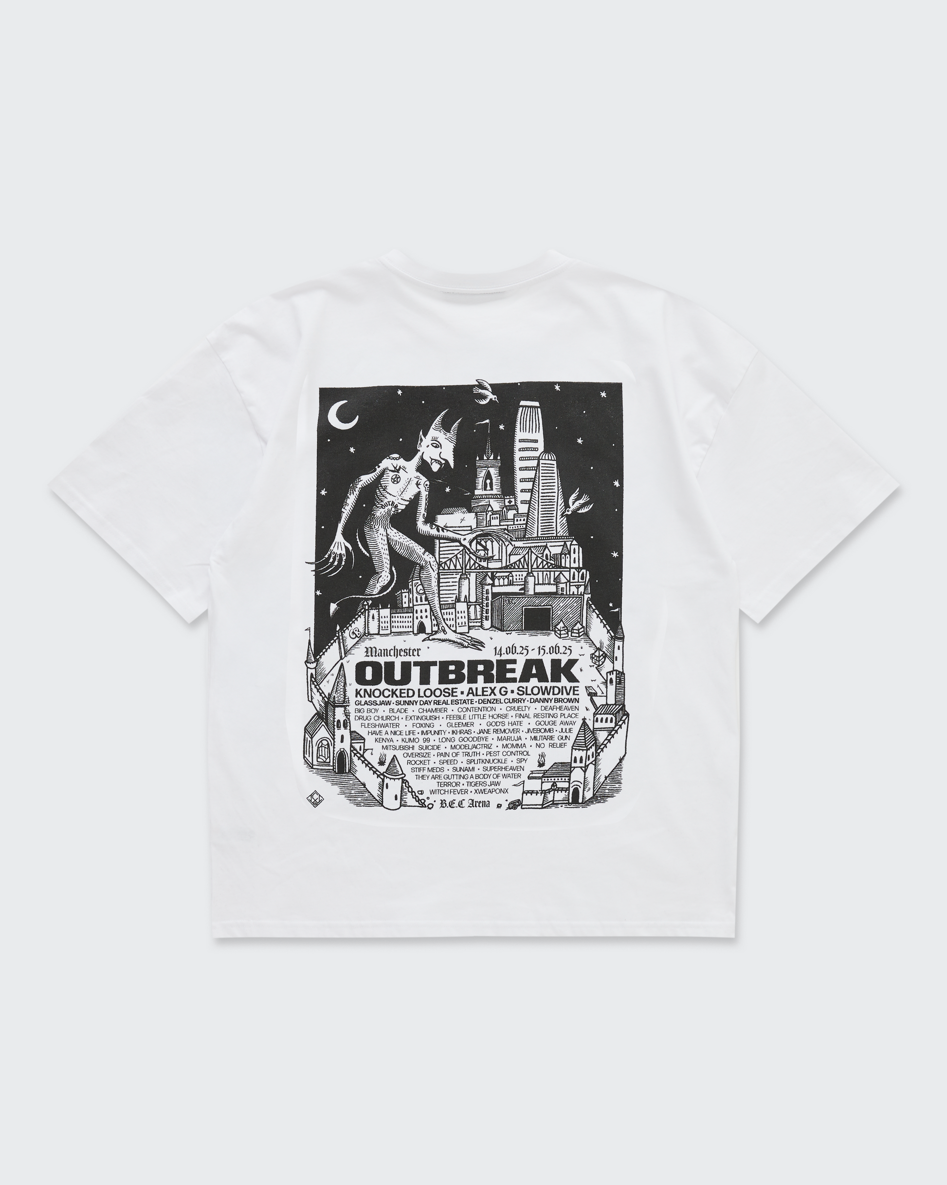 Outbreak® '25 Manchester Line-up T-Shirt White