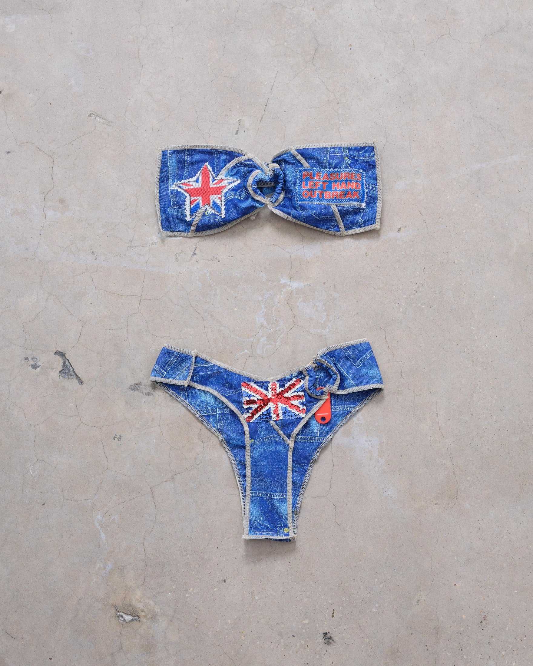 Union Jack Denim Bikini | PLEASURES x LeftHand LA x Outbreak® Outbreak Fest Outbreak®