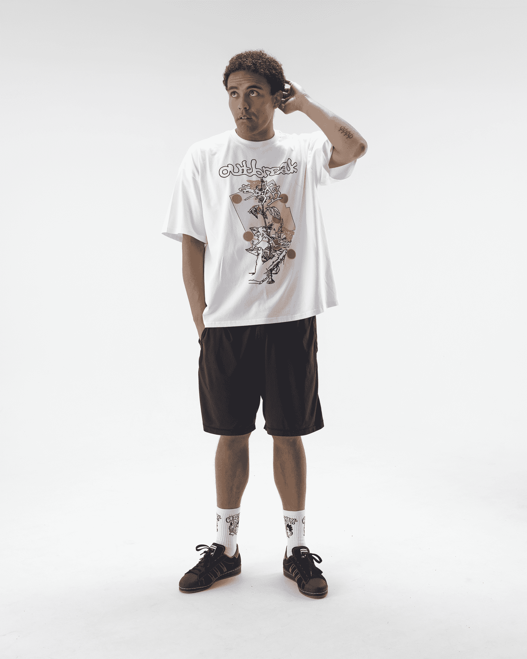 White Geo Plant T-shirt Outbreak Fest Outbreak®