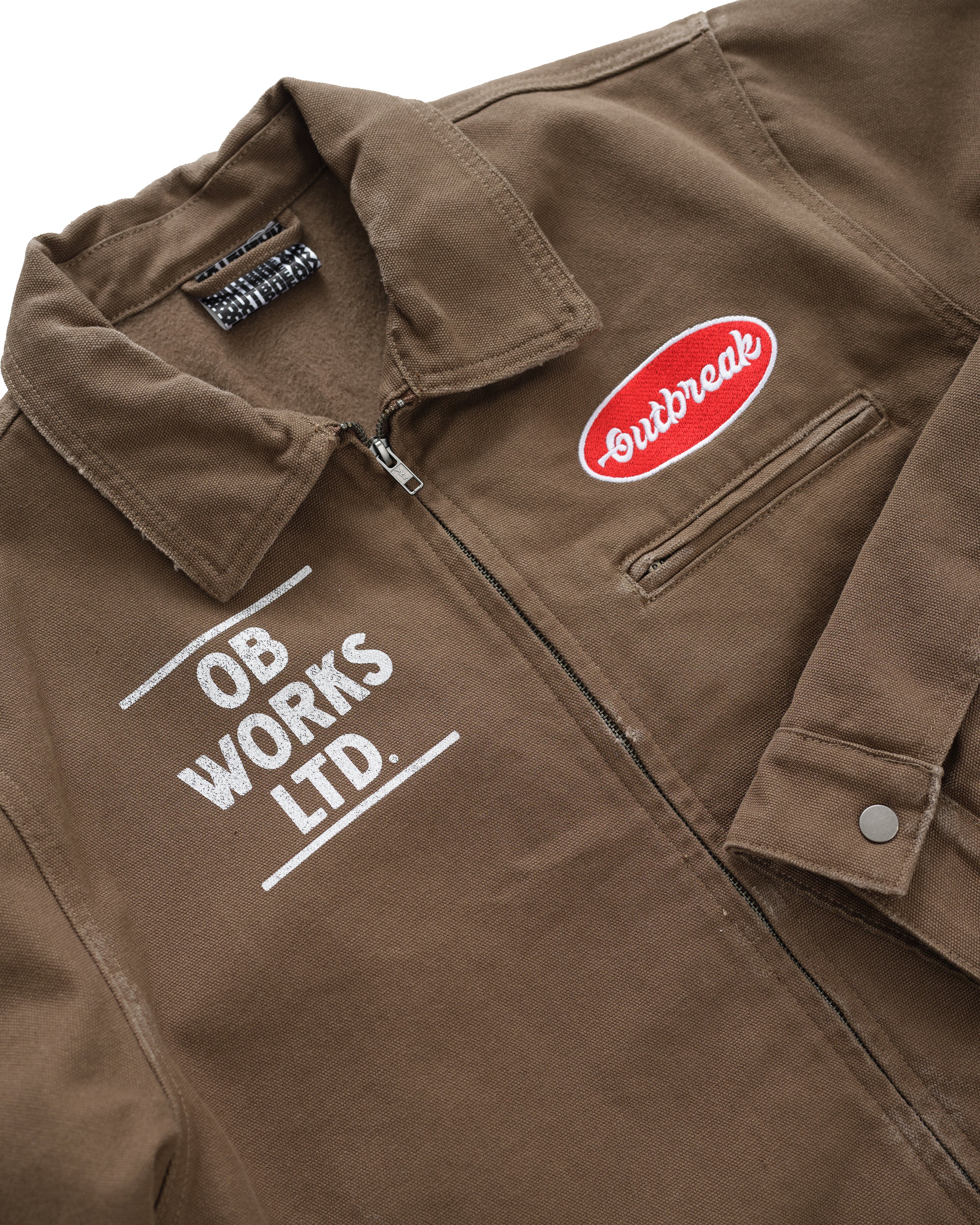 ジャケット・アウター MONOHA Coated cotton work jacket / brown Outbreak® Works Canvas Workwear Jacket Brown