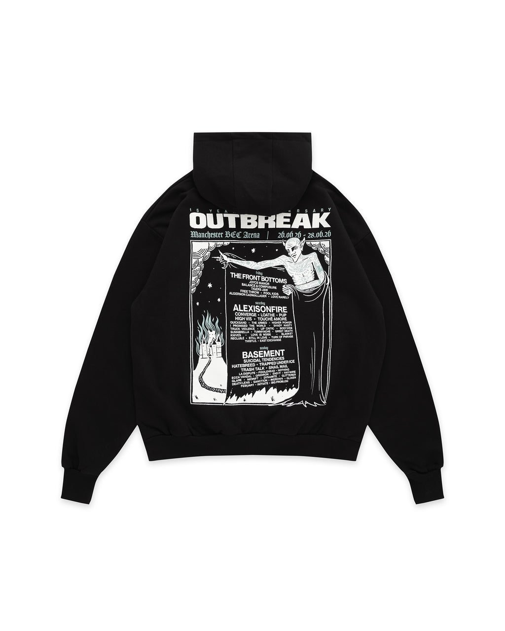 Outbreak® Fest 26 Heavyweight Lineup Hoodie Black [PRE-ORDER]