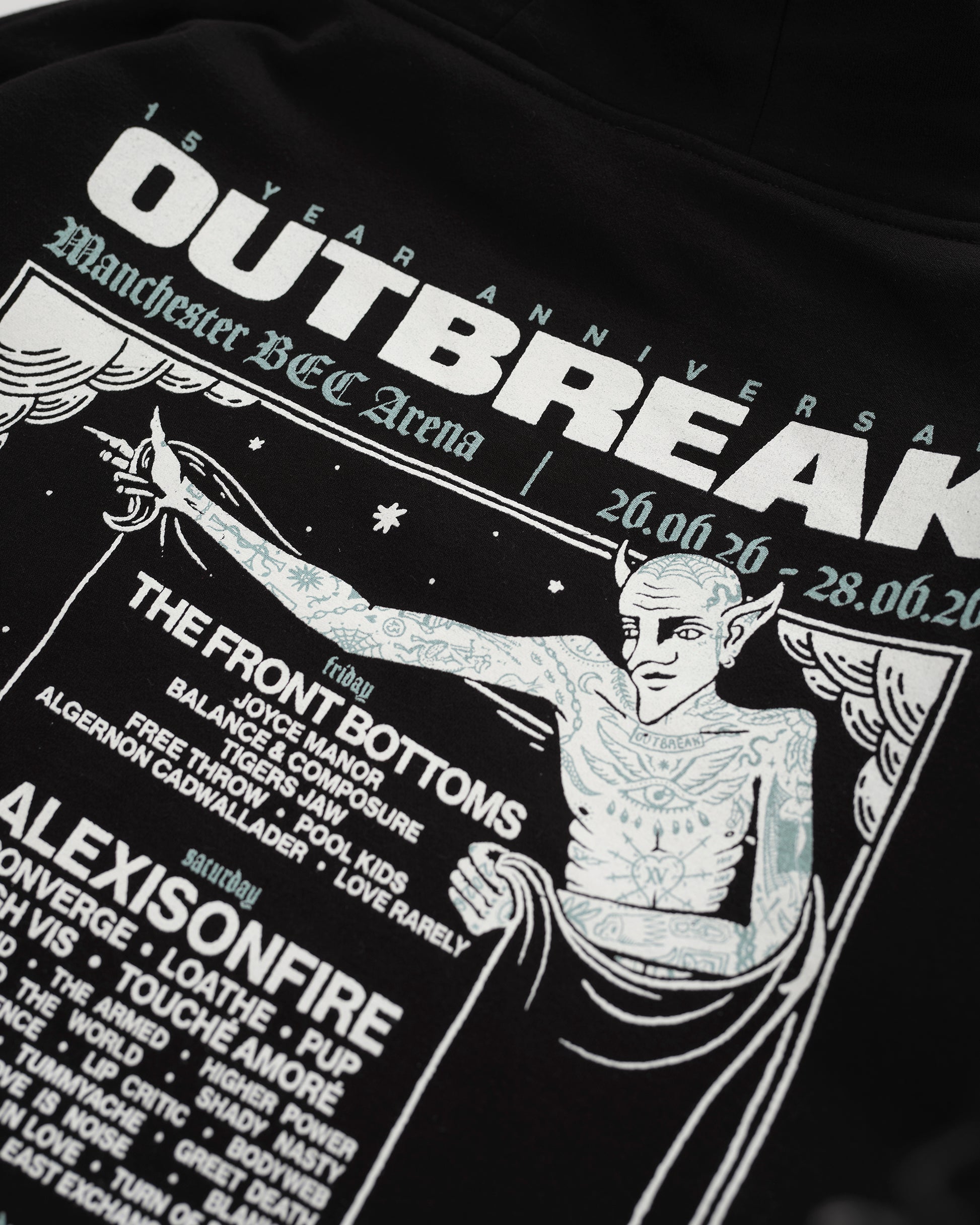 Outbreak® Fest 26 Heavyweight Lineup Hoodie Black [PRE-ORDER]