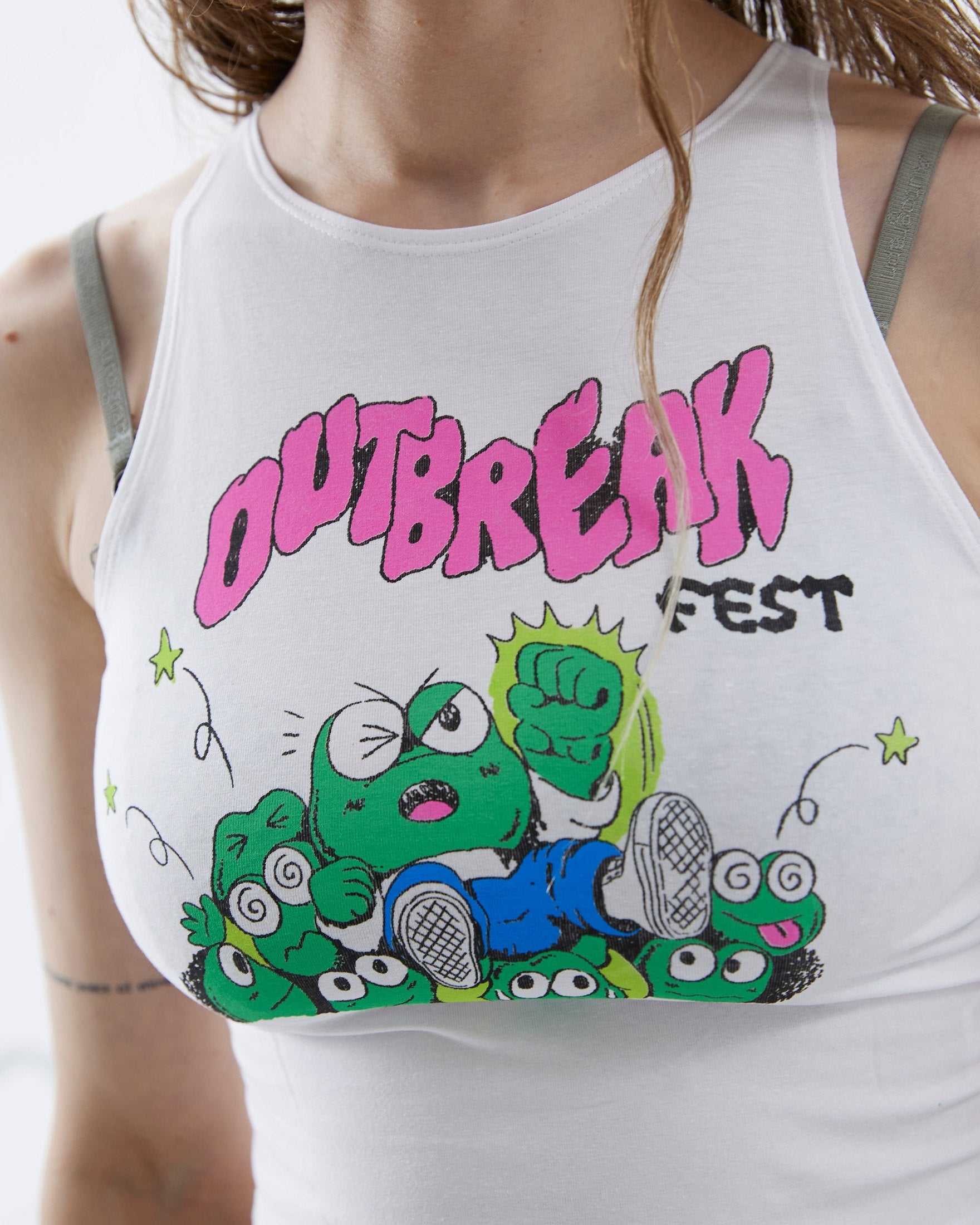 Frog Crop Top White Outbreak Fest Outbreak®