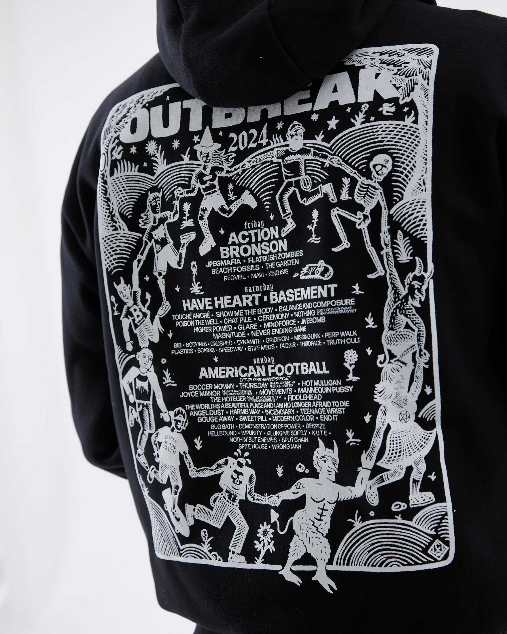Line-up Hoodie Black Outbreak Fest Outbreak®