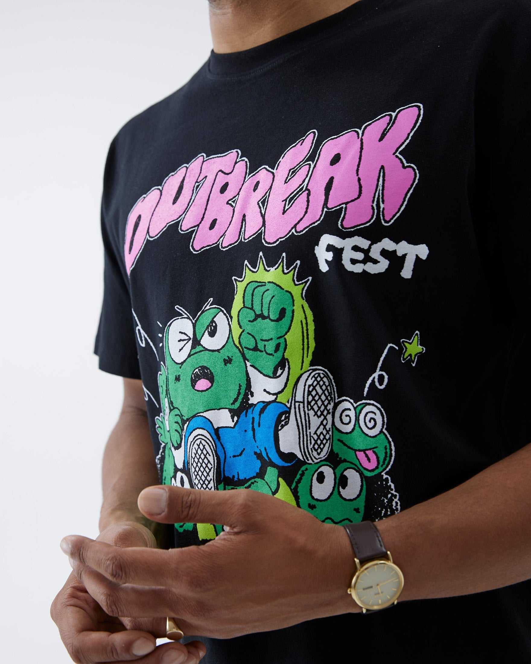 Frog T-Shirt Black Outbreak Fest Outbreak®