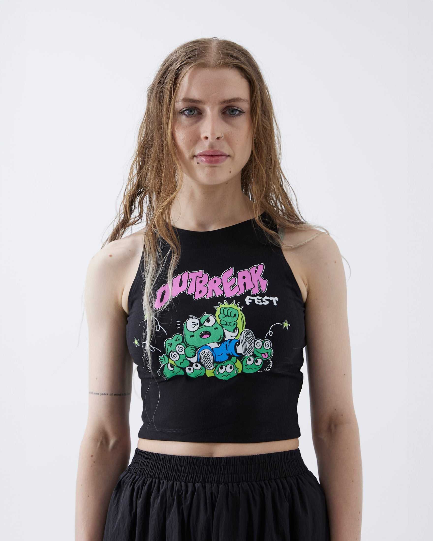 Frog Crop Top Black Outbreak Fest Outbreak®