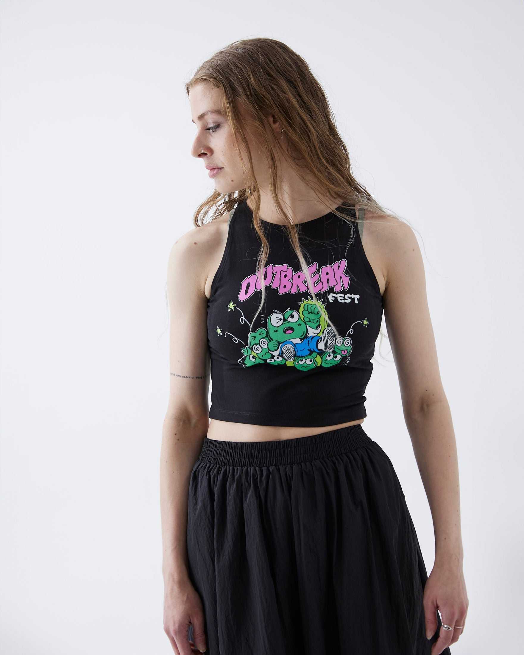 Frog Crop Top Black Outbreak Fest Outbreak®