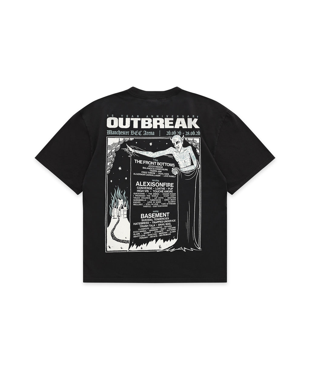 Outbreak® Fest 26 Line-up Tee Black [PRE-ORDER]