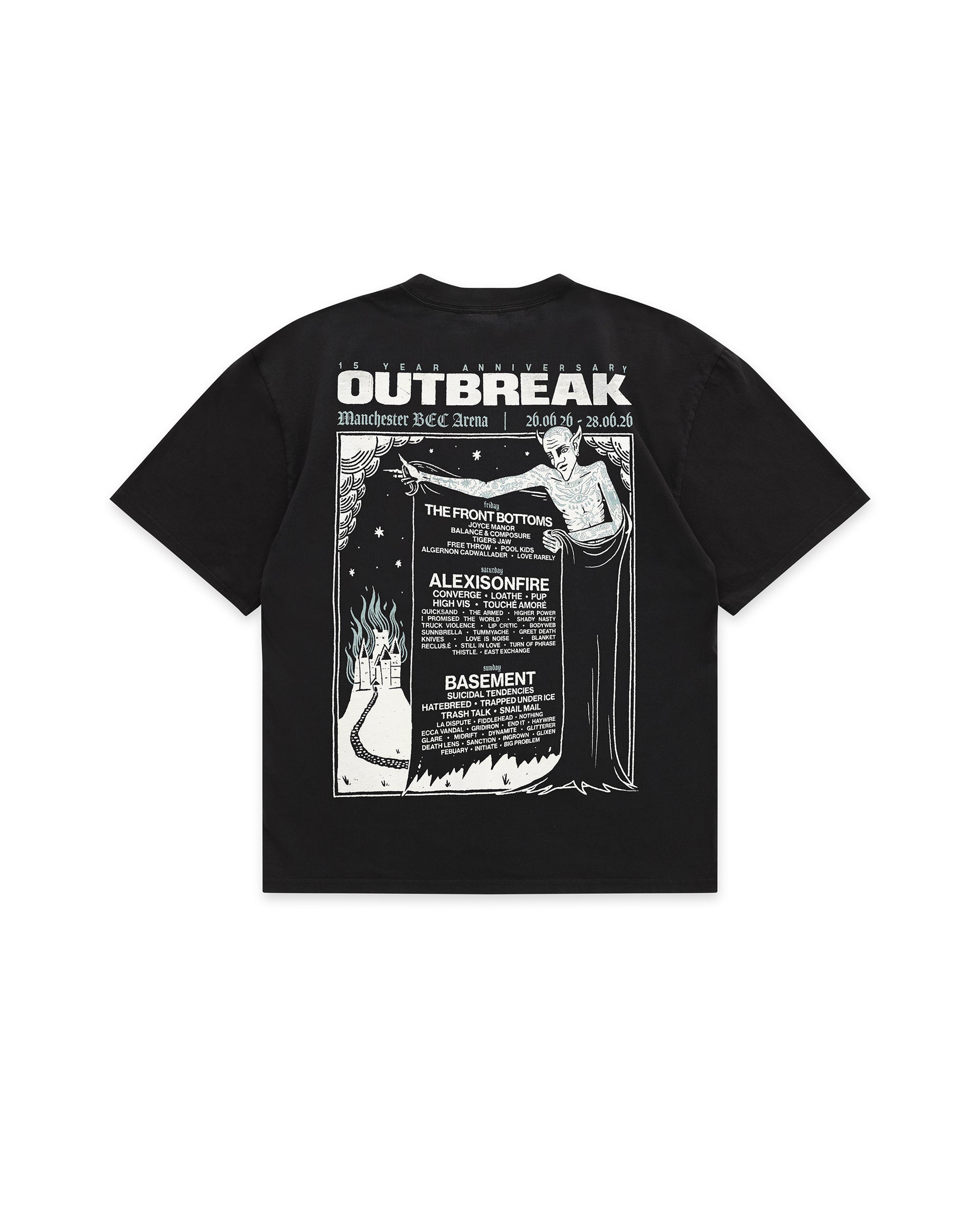 Outbreak® Fest 26 Line-up Tee Black [PRE-ORDER]