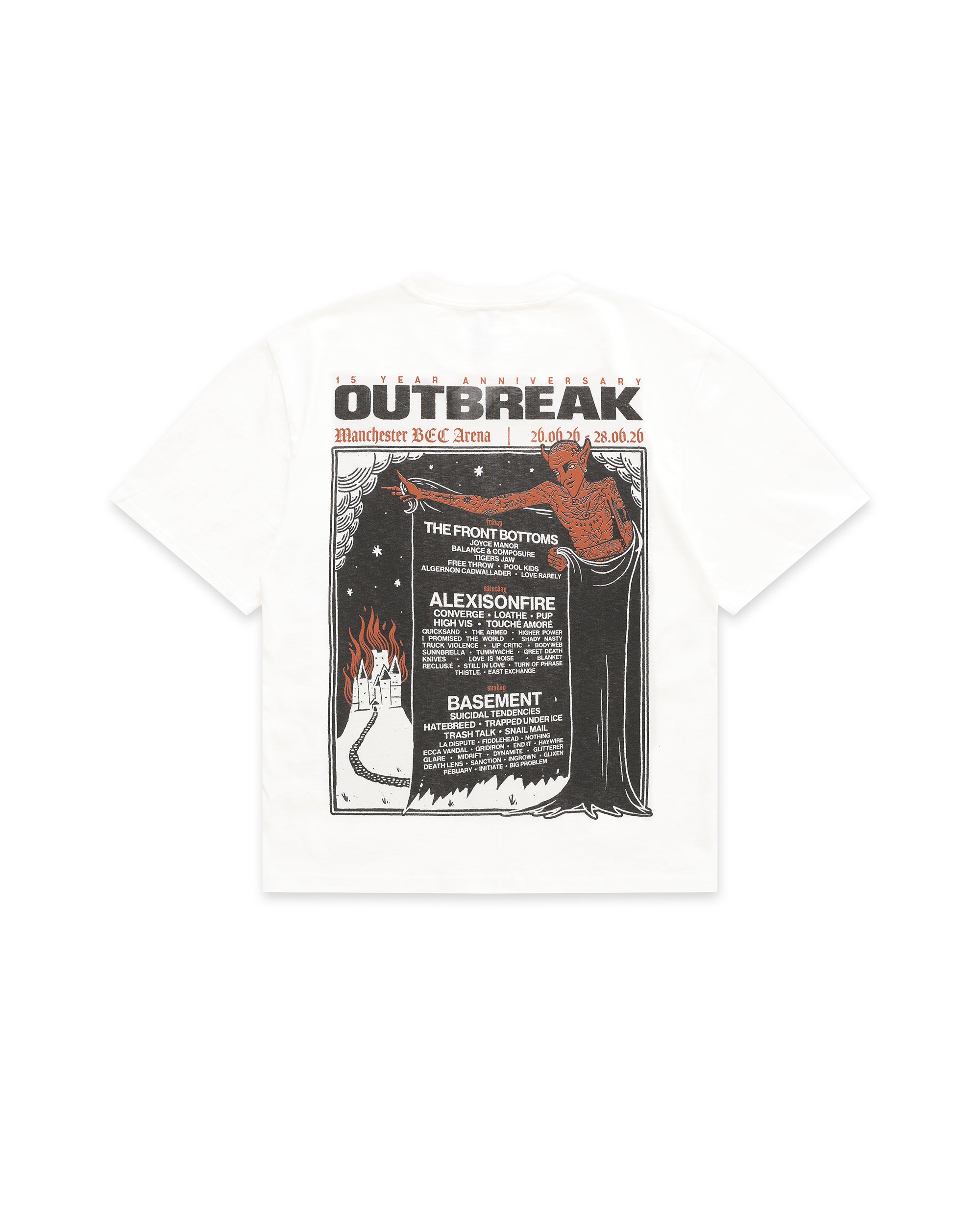 Outbreak® Fest 26 Line-up Tee White [PRE-ORDER]