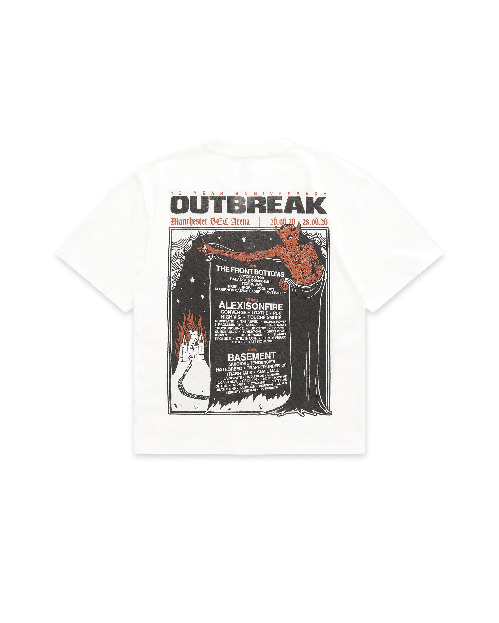 Outbreak® Fest 26 Line-up Tee White [PRE-ORDER]