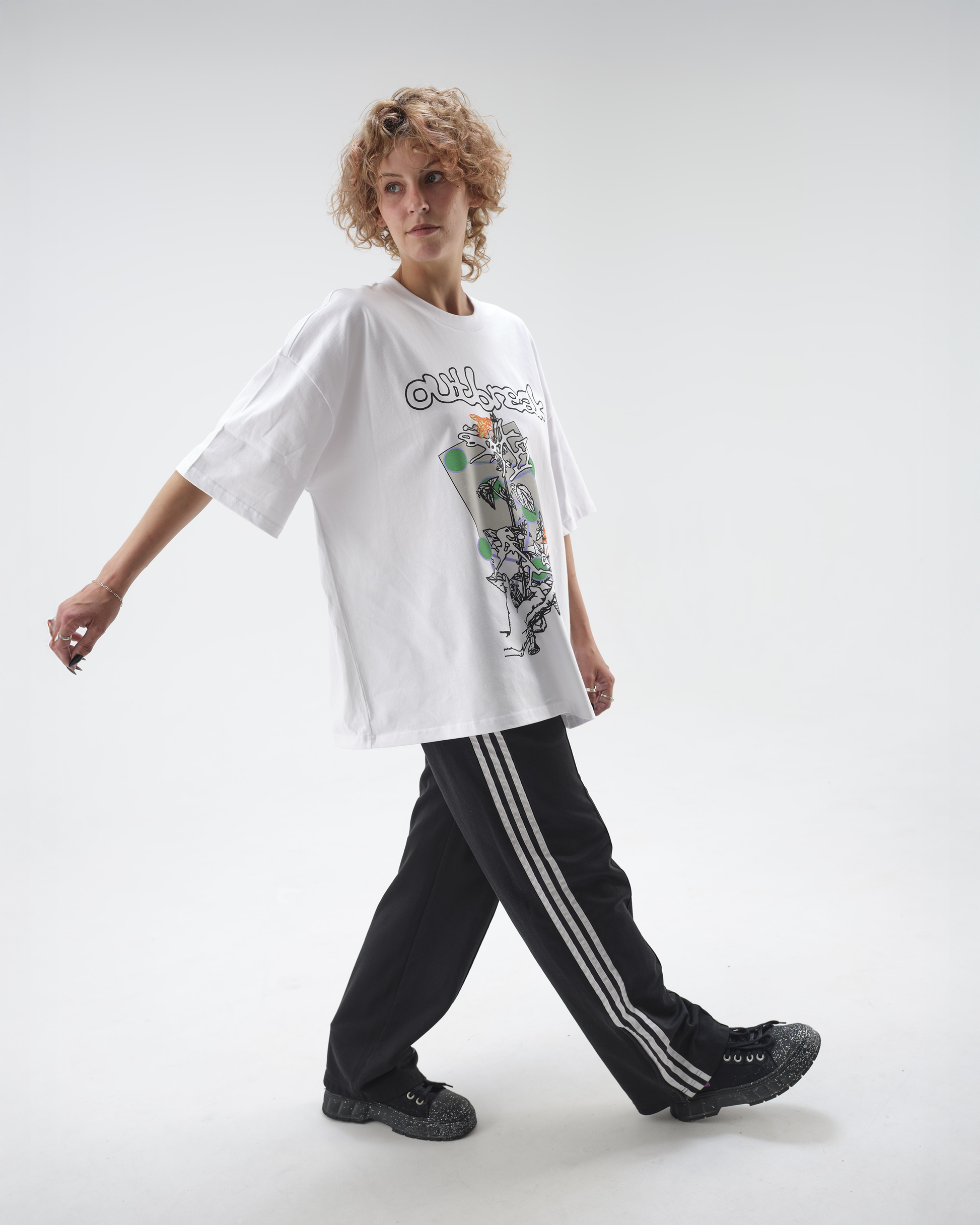 White Geo Plant T-shirt