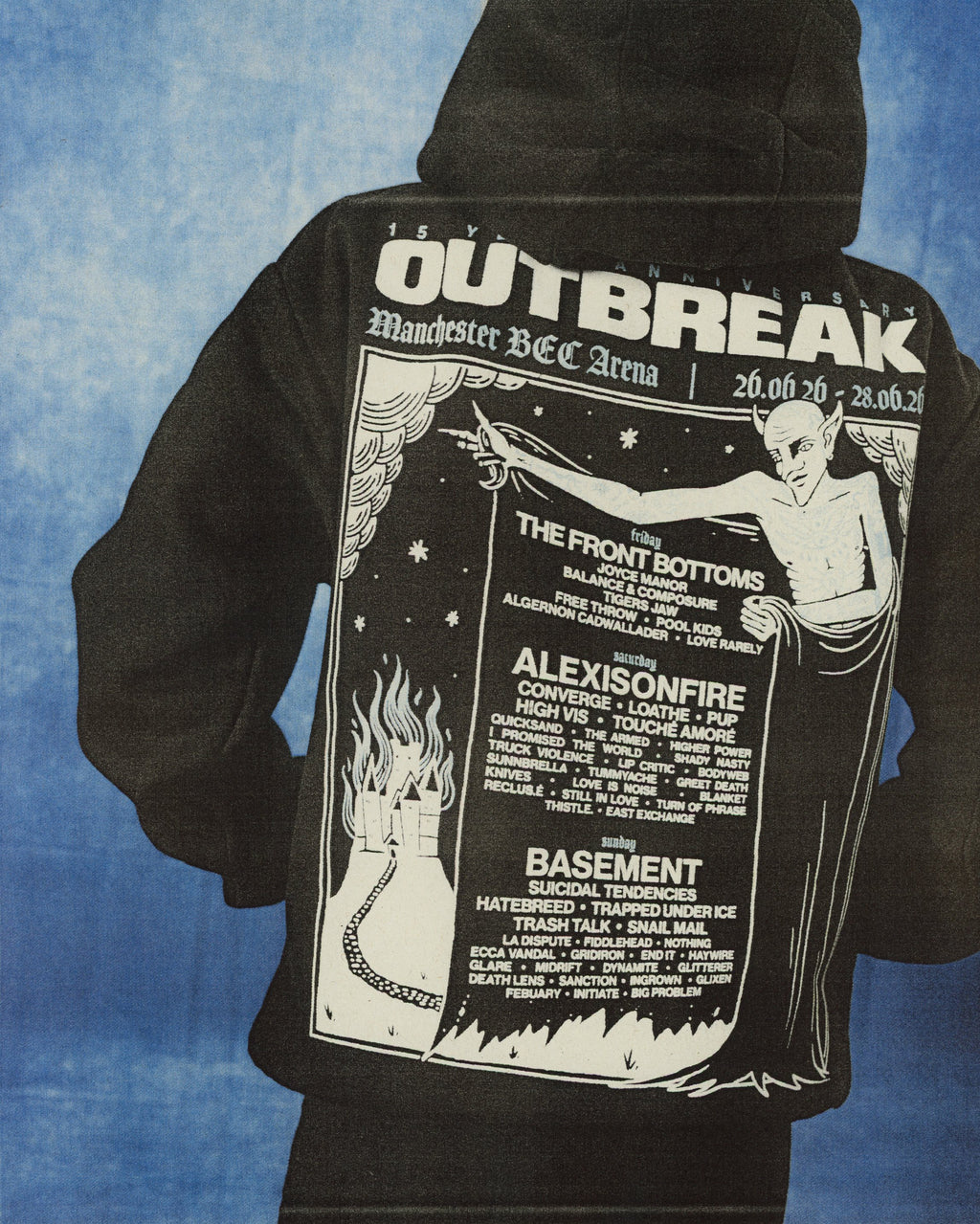 Outbreak® Fest 26 Heavyweight Lineup Hoodie Black [PRE-ORDER]