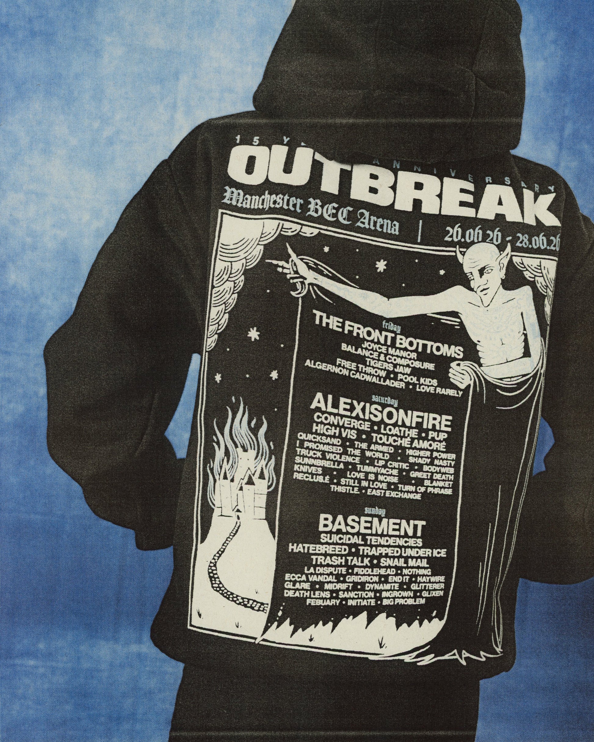 Outbreak® Fest 26 Heavyweight Lineup Hoodie Black [PRE-ORDER]